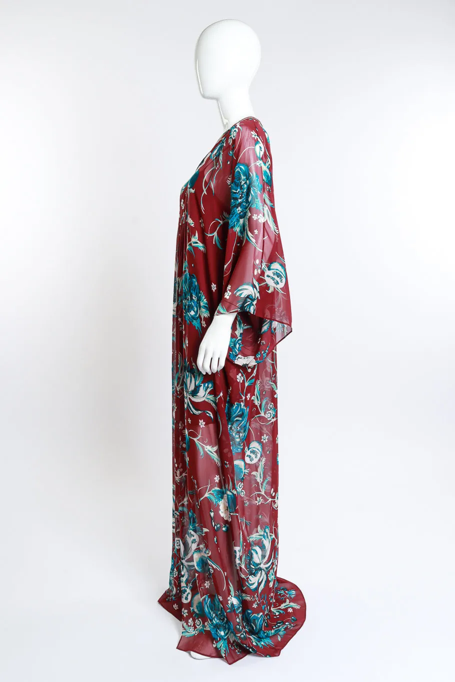 Floral Sheer Silk Caftan