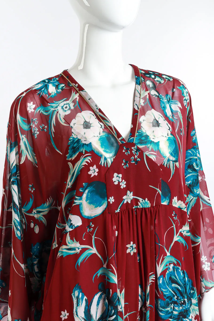 Floral Sheer Silk Caftan