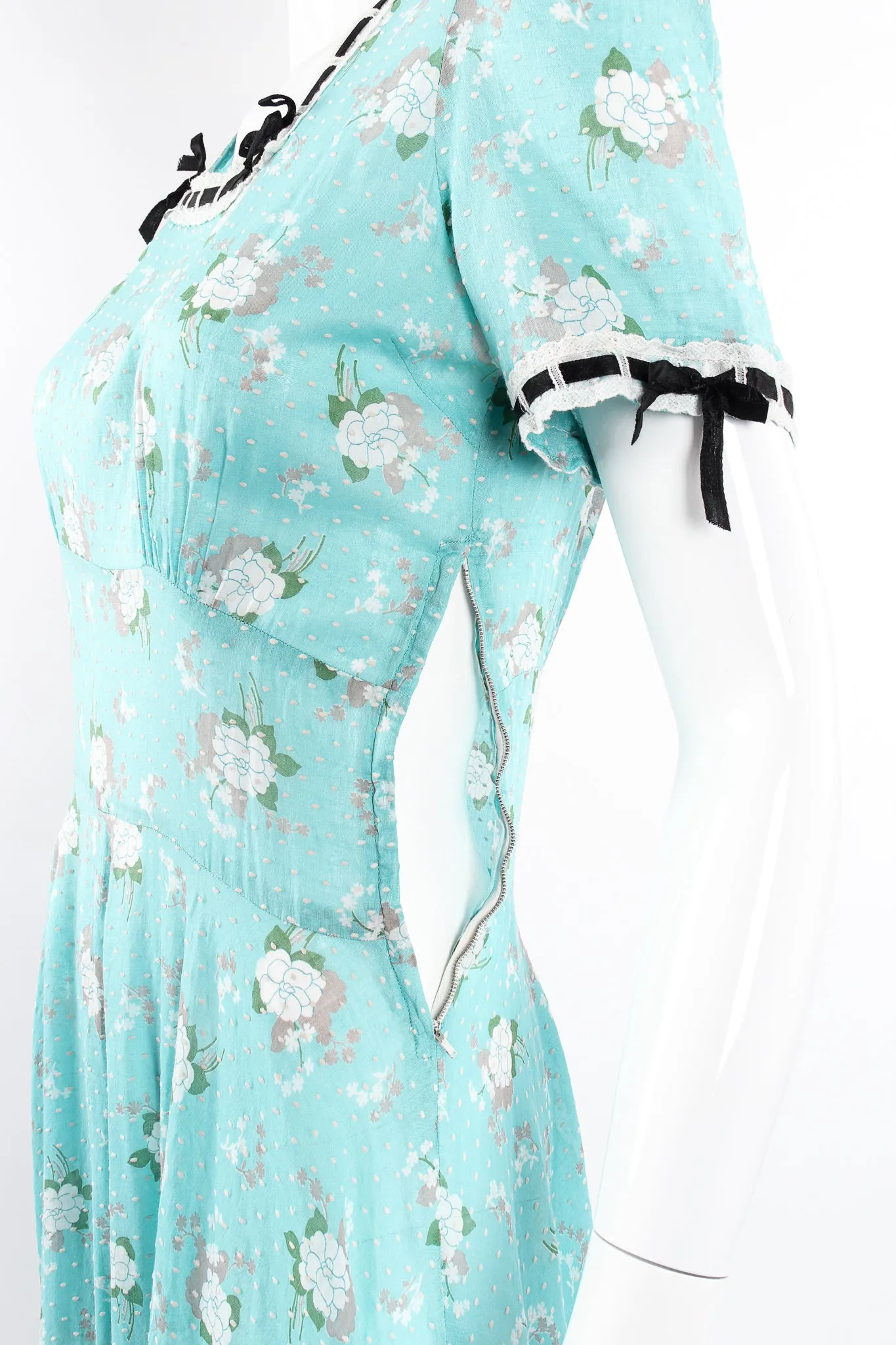 Floral Swiss Dot Maxi Dress