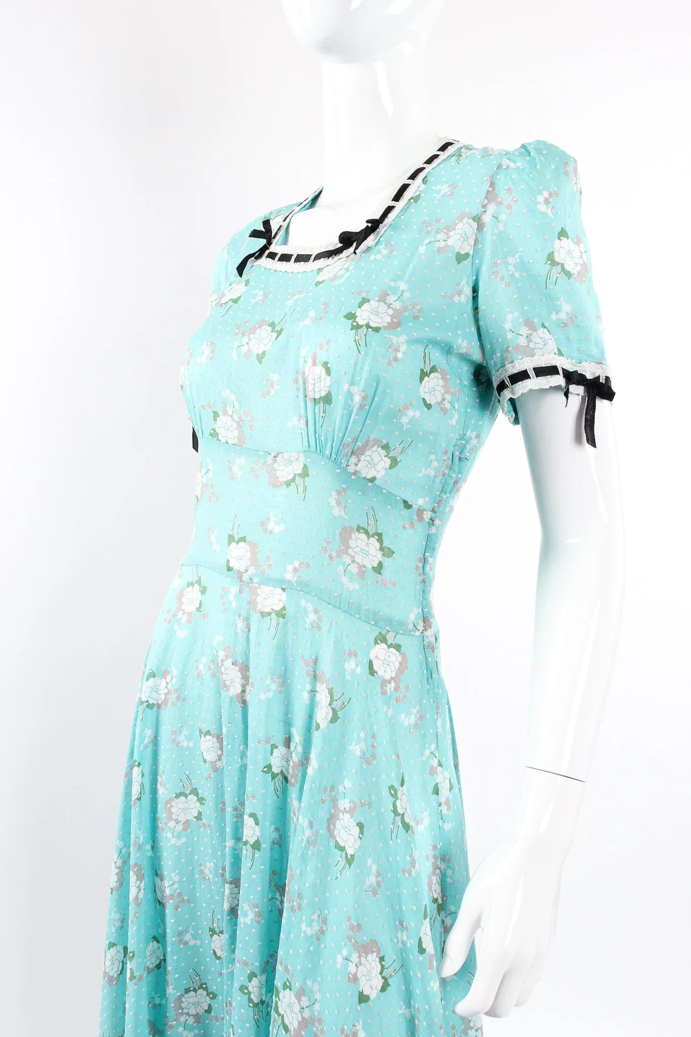 Floral Swiss Dot Maxi Dress