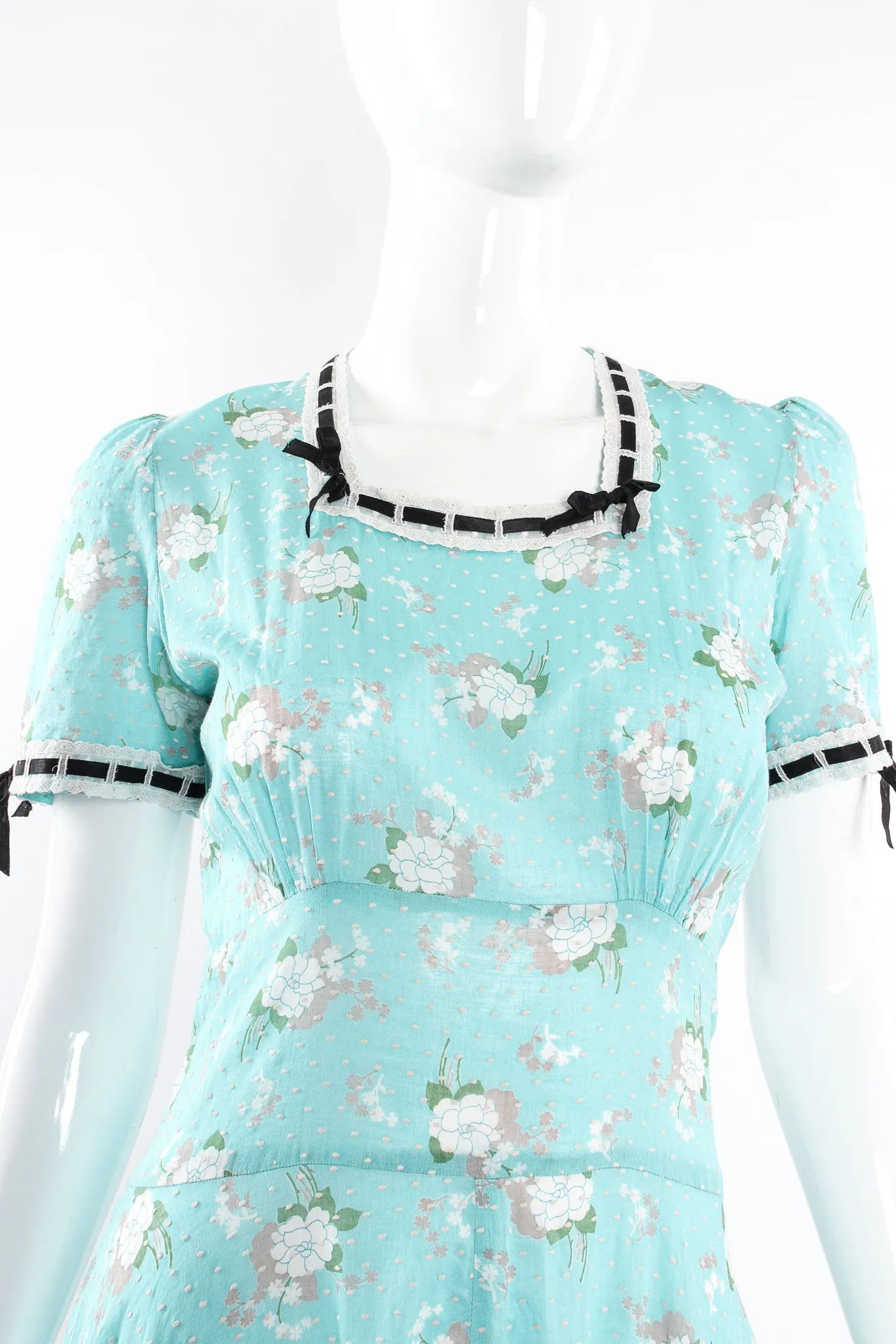 Floral Swiss Dot Maxi Dress