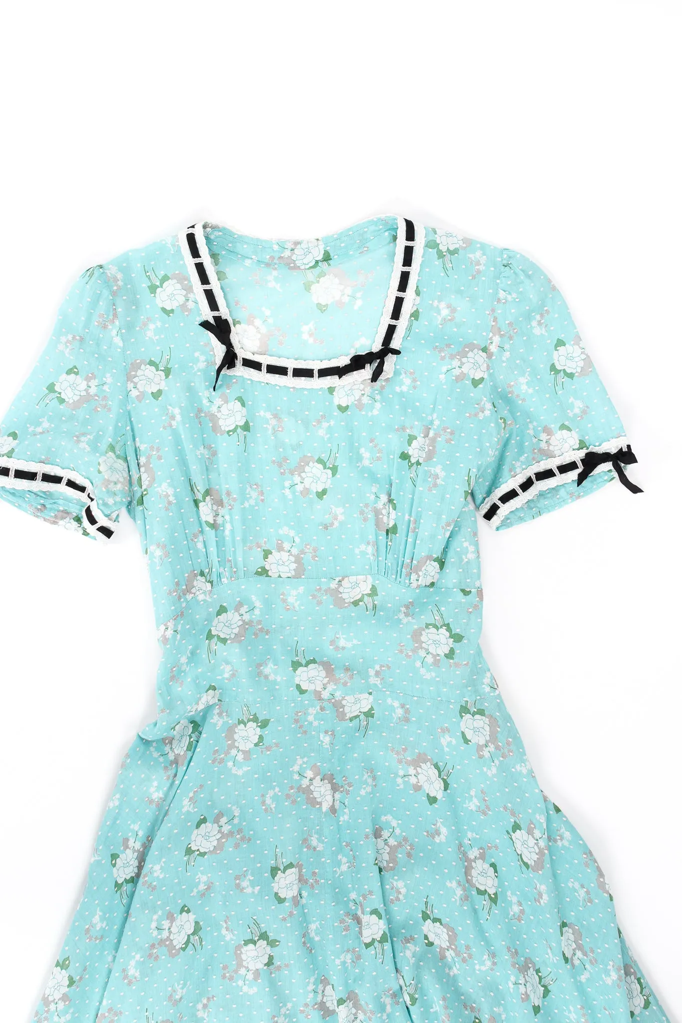 Floral Swiss Dot Maxi Dress