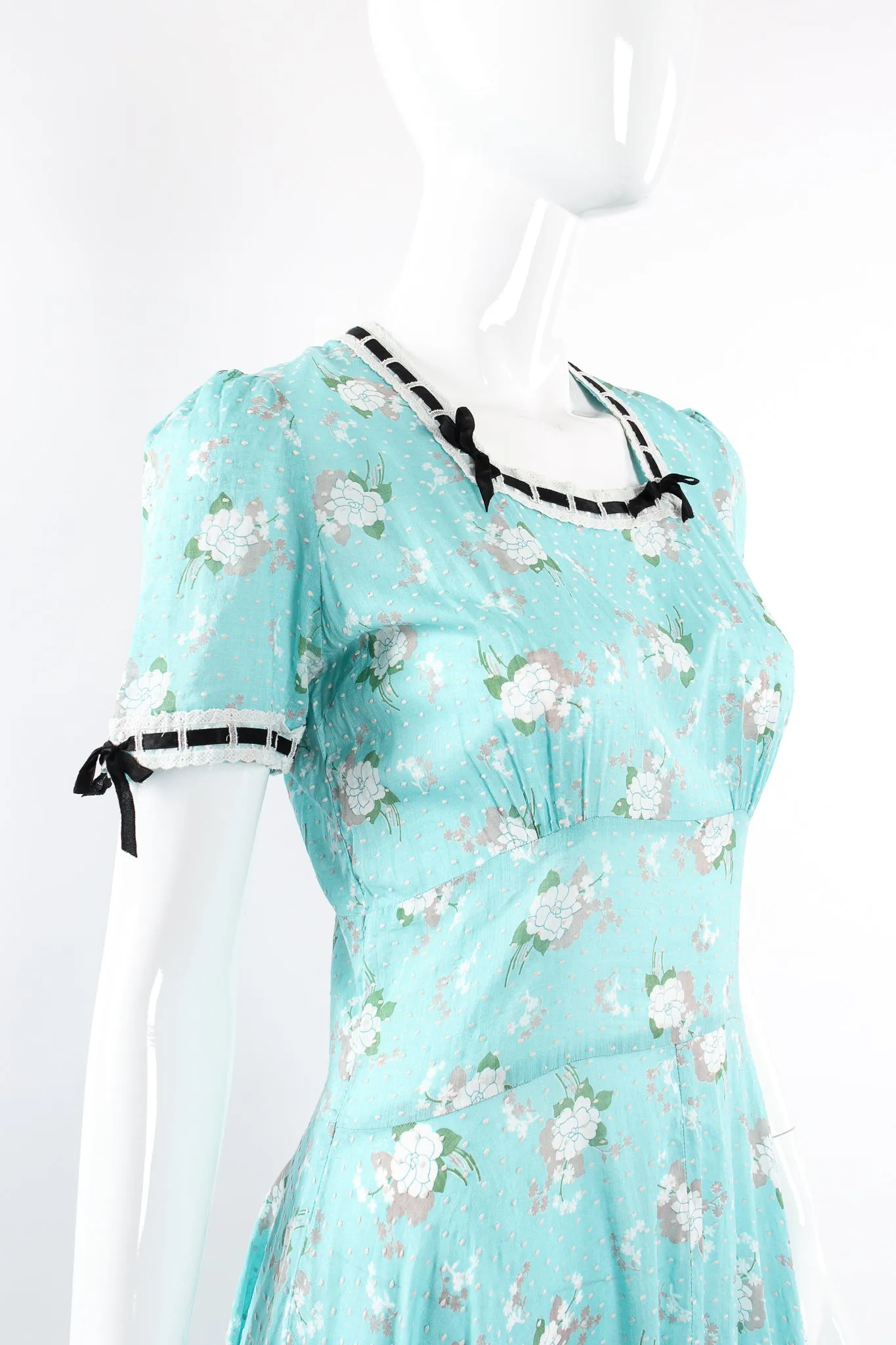Floral Swiss Dot Maxi Dress