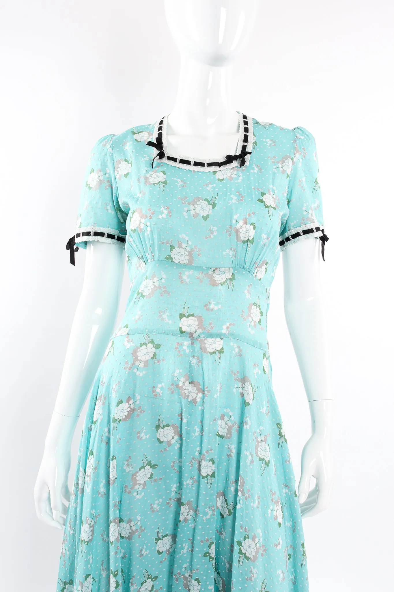 Floral Swiss Dot Maxi Dress