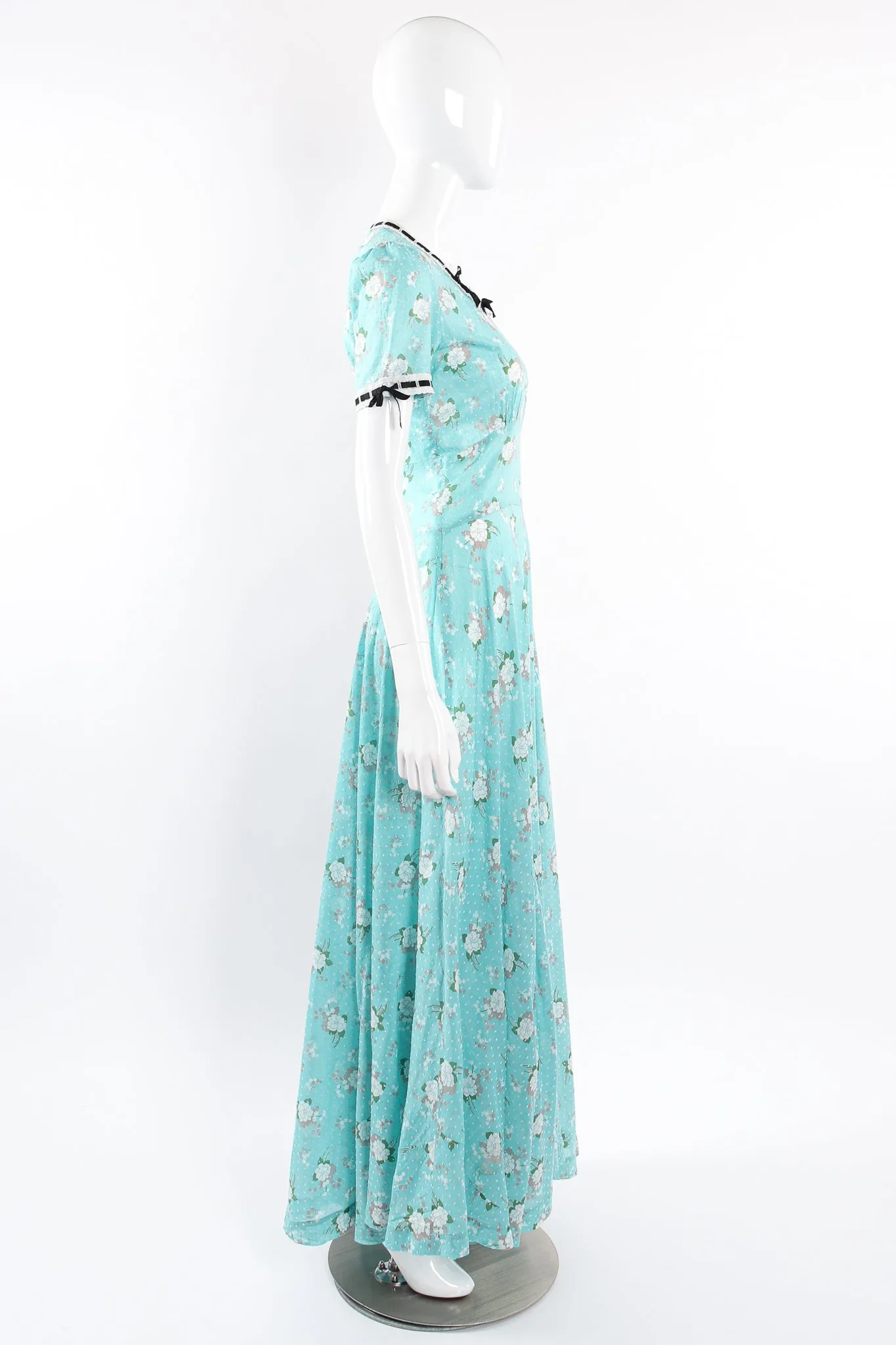 Floral Swiss Dot Maxi Dress
