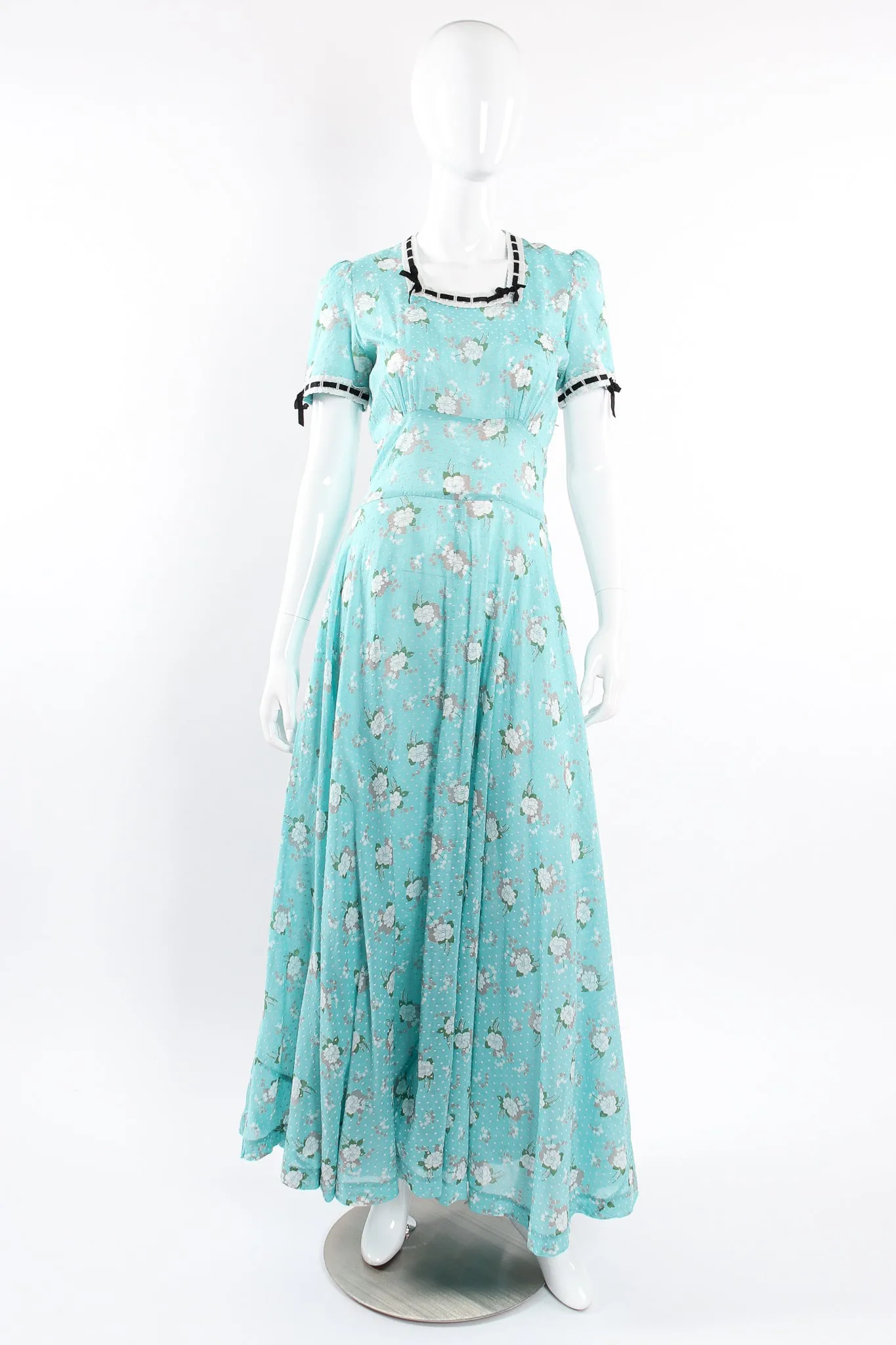 Floral Swiss Dot Maxi Dress