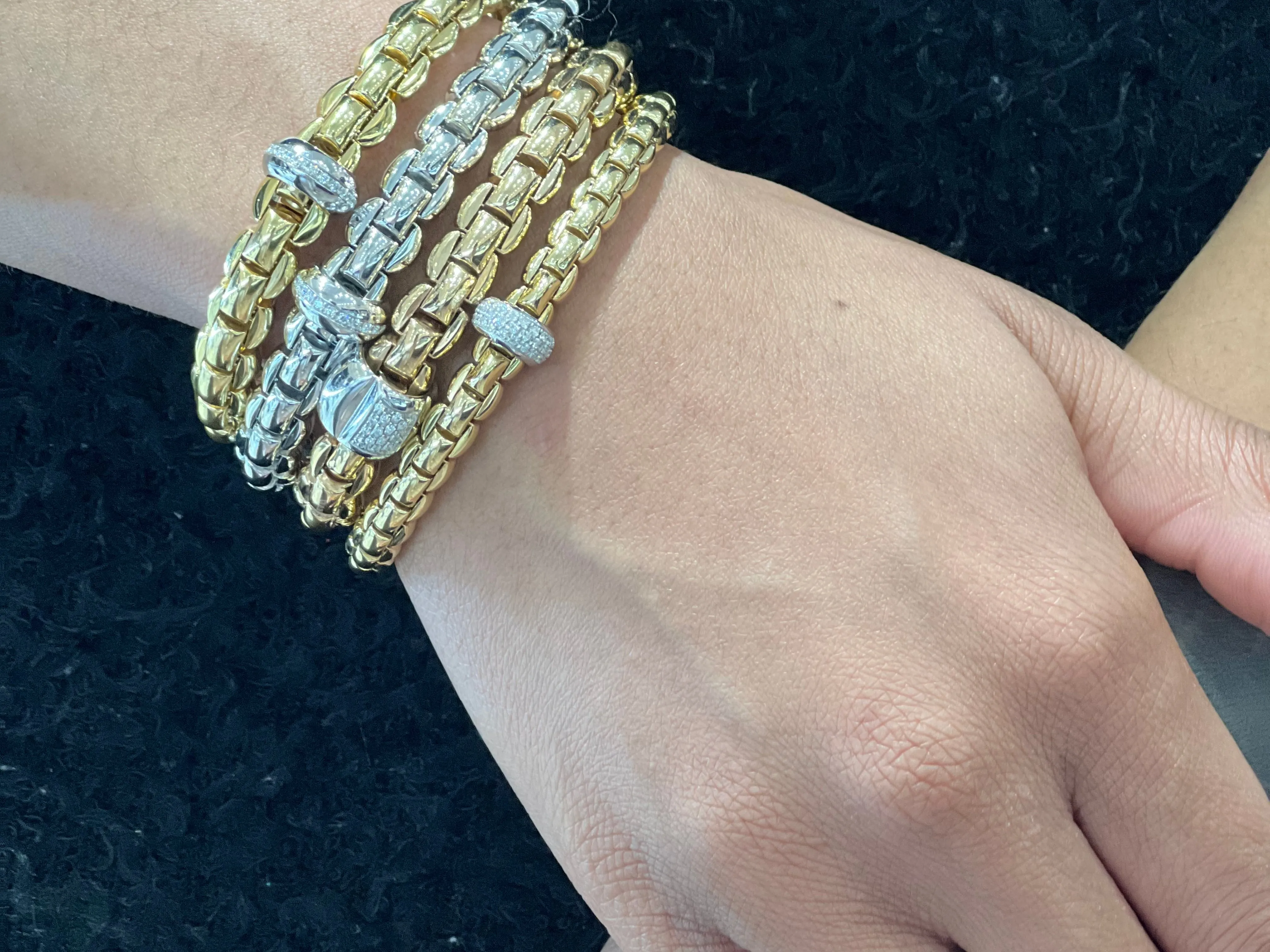 FOPE 'Flex'it' Diamond Bar Stretchy Ring