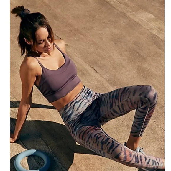Free People Movement Beat the Heat Reversible Sports Bra in Tiger Combo