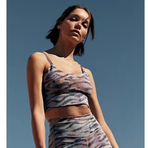 Free People Movement Beat the Heat Reversible Sports Bra in Tiger Combo