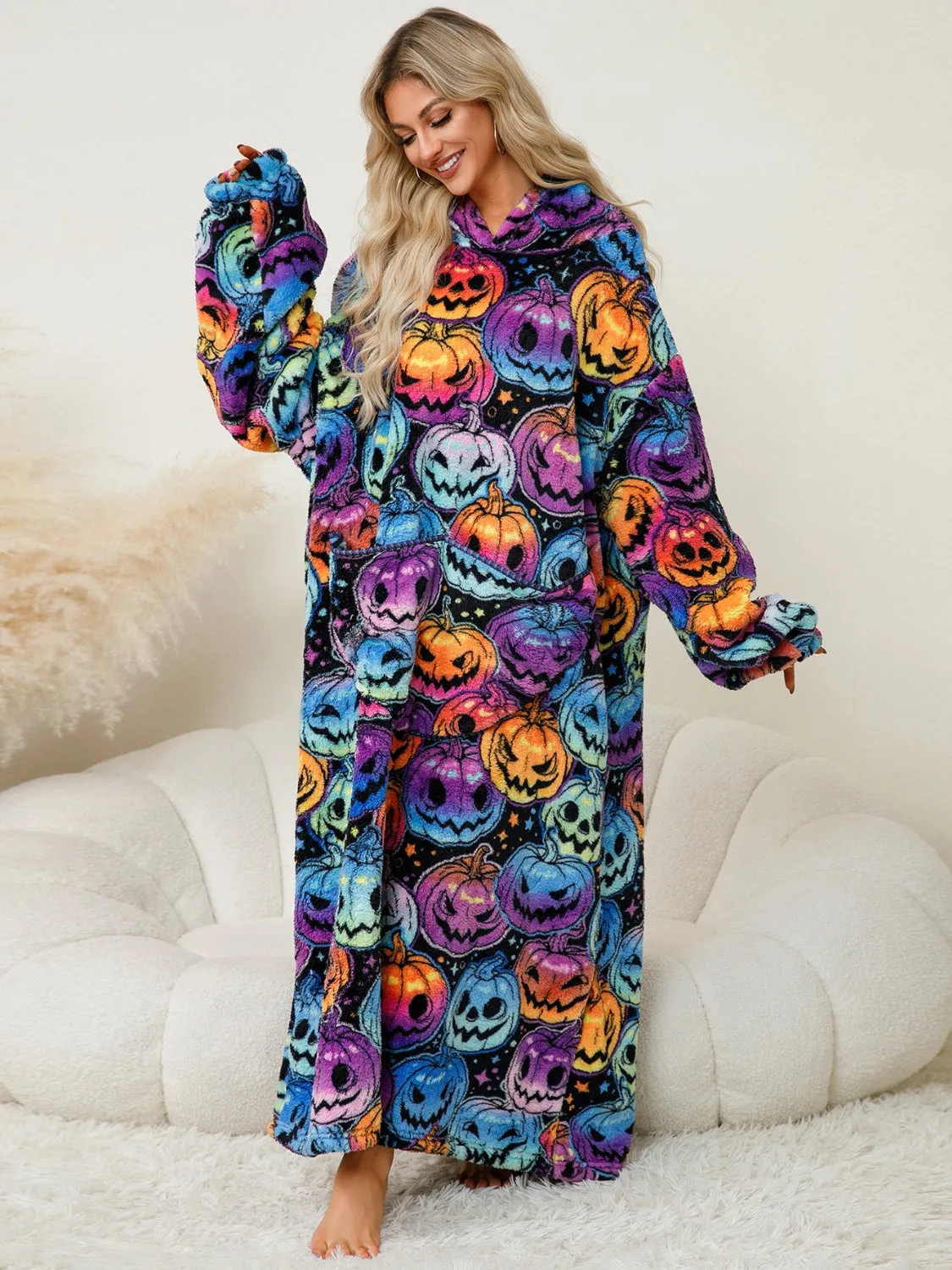 Fuzzy Hooded Lounge Dress