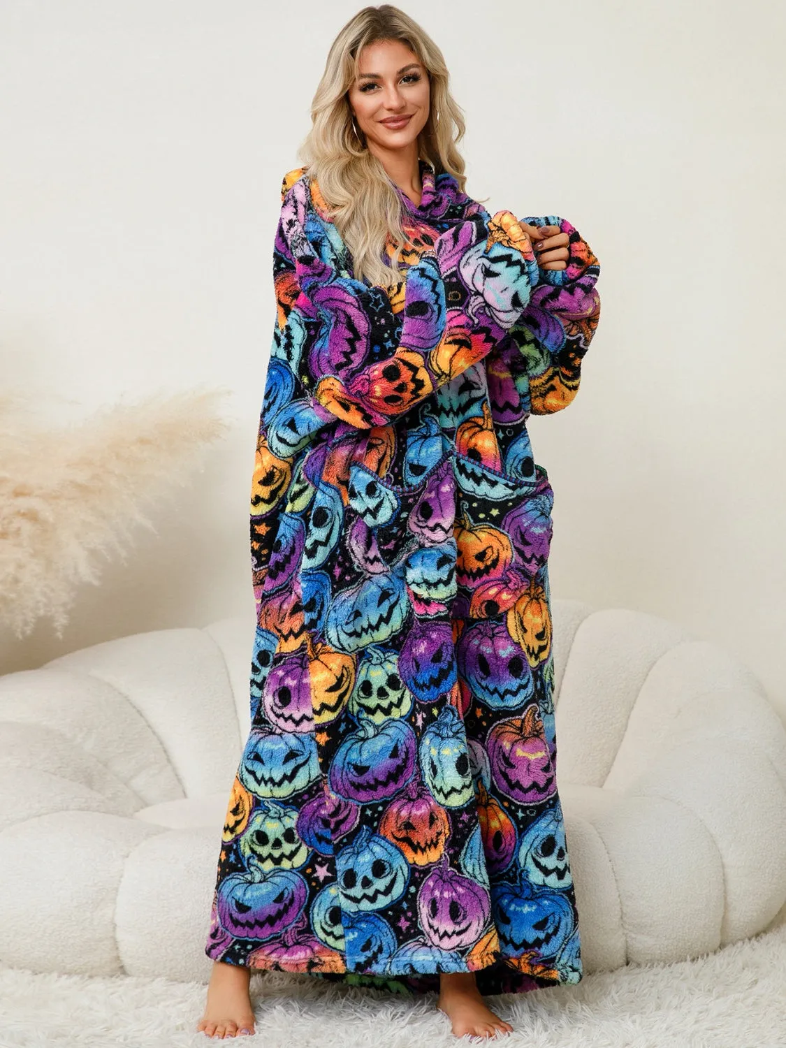 Fuzzy Hooded Lounge Dress