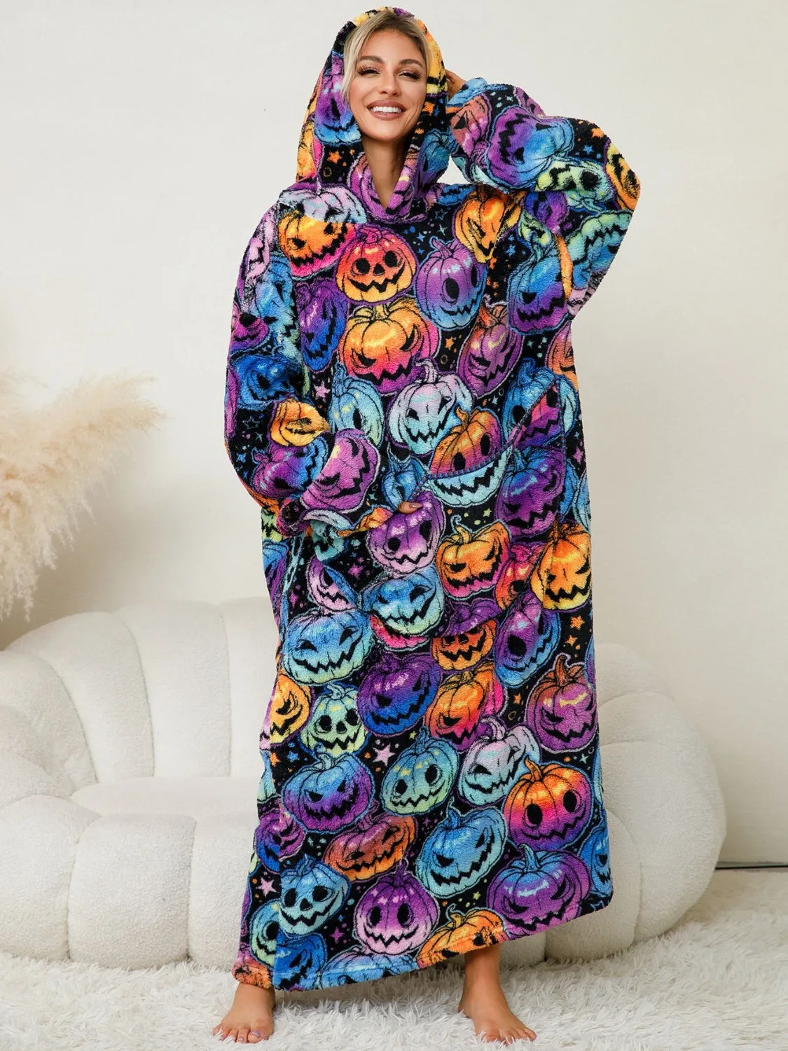 Fuzzy Hooded Lounge Dress