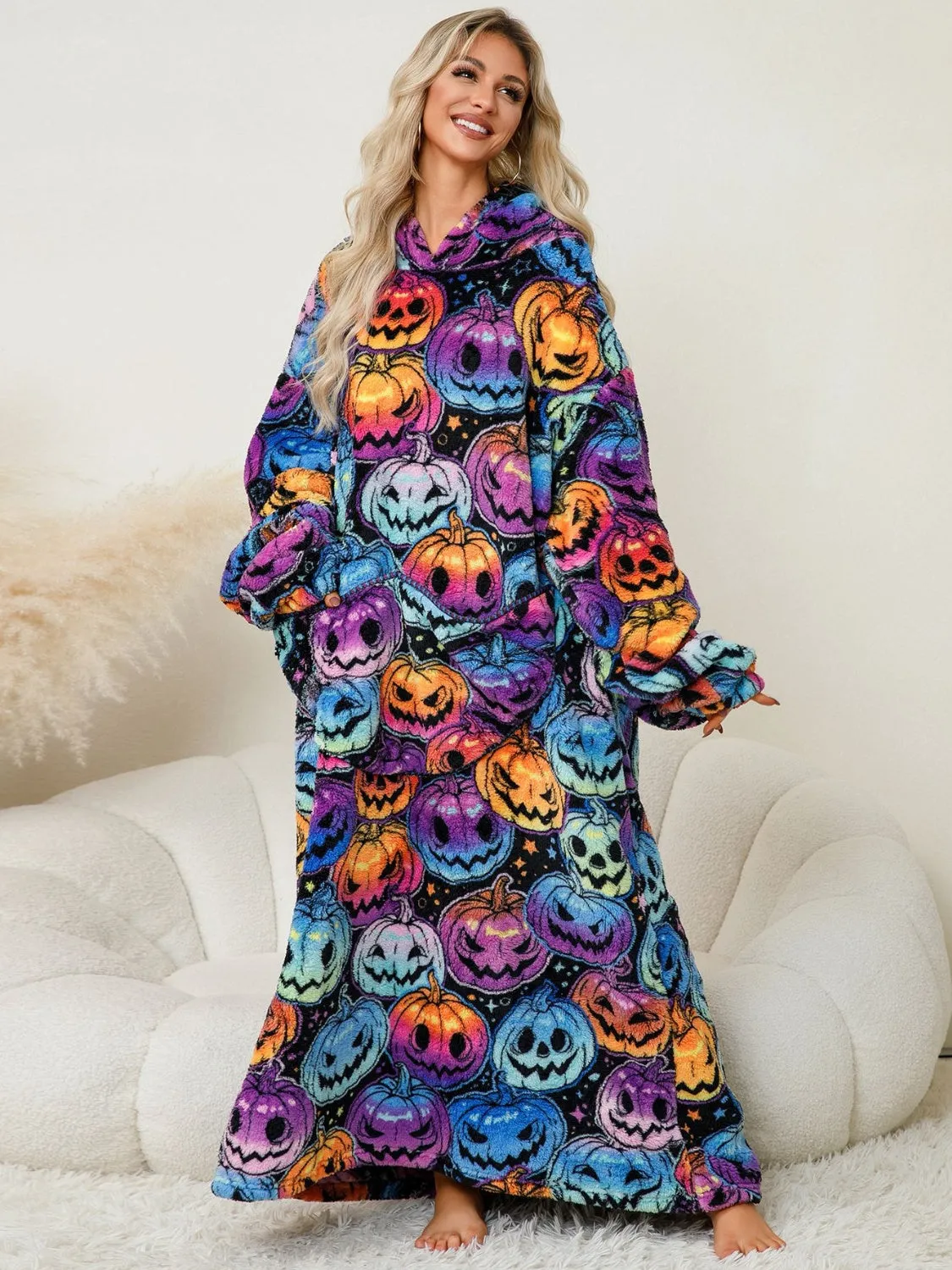 Fuzzy Hooded Lounge Dress
