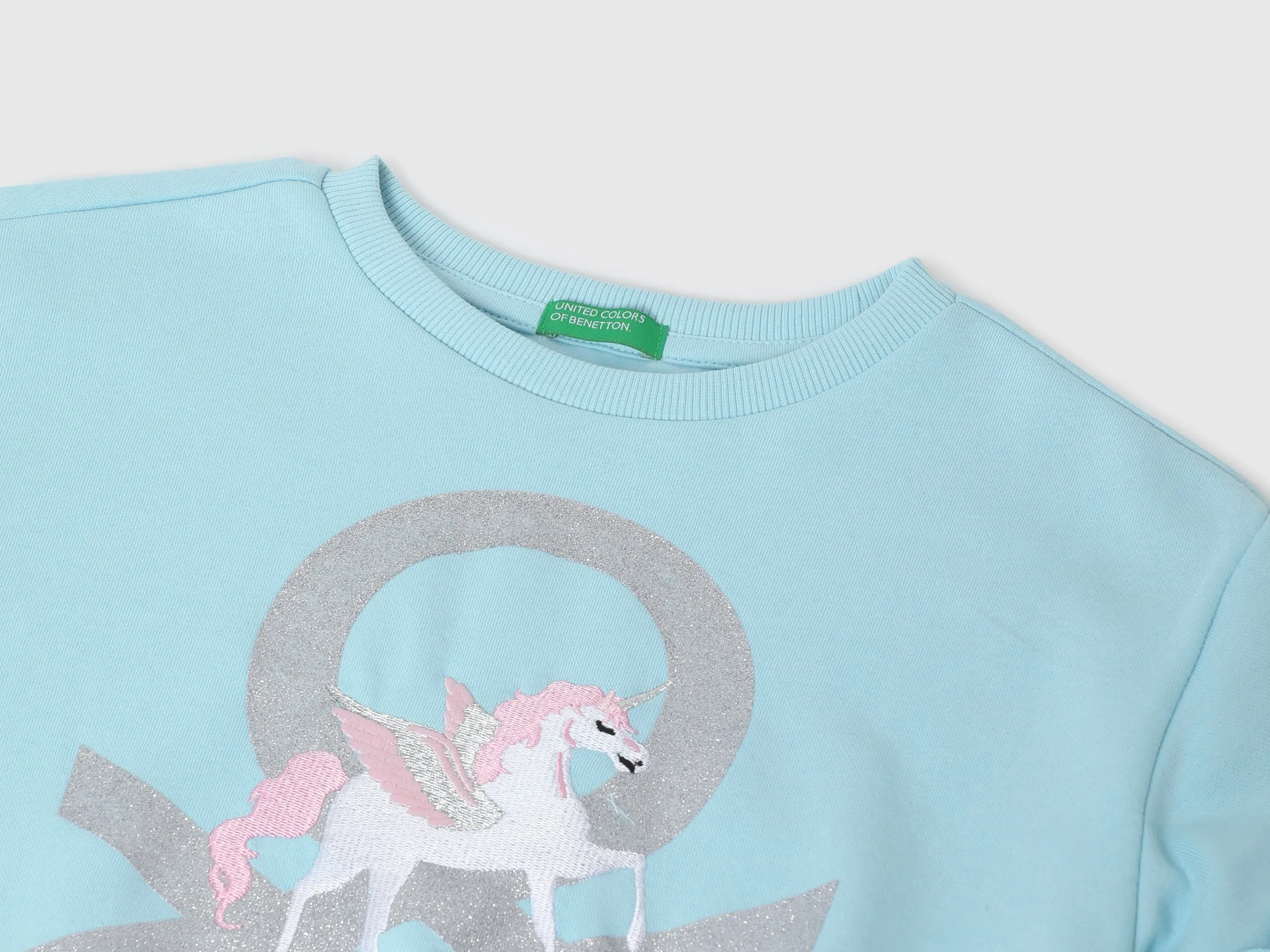 Girls Printed Round Neck Sweatshirt