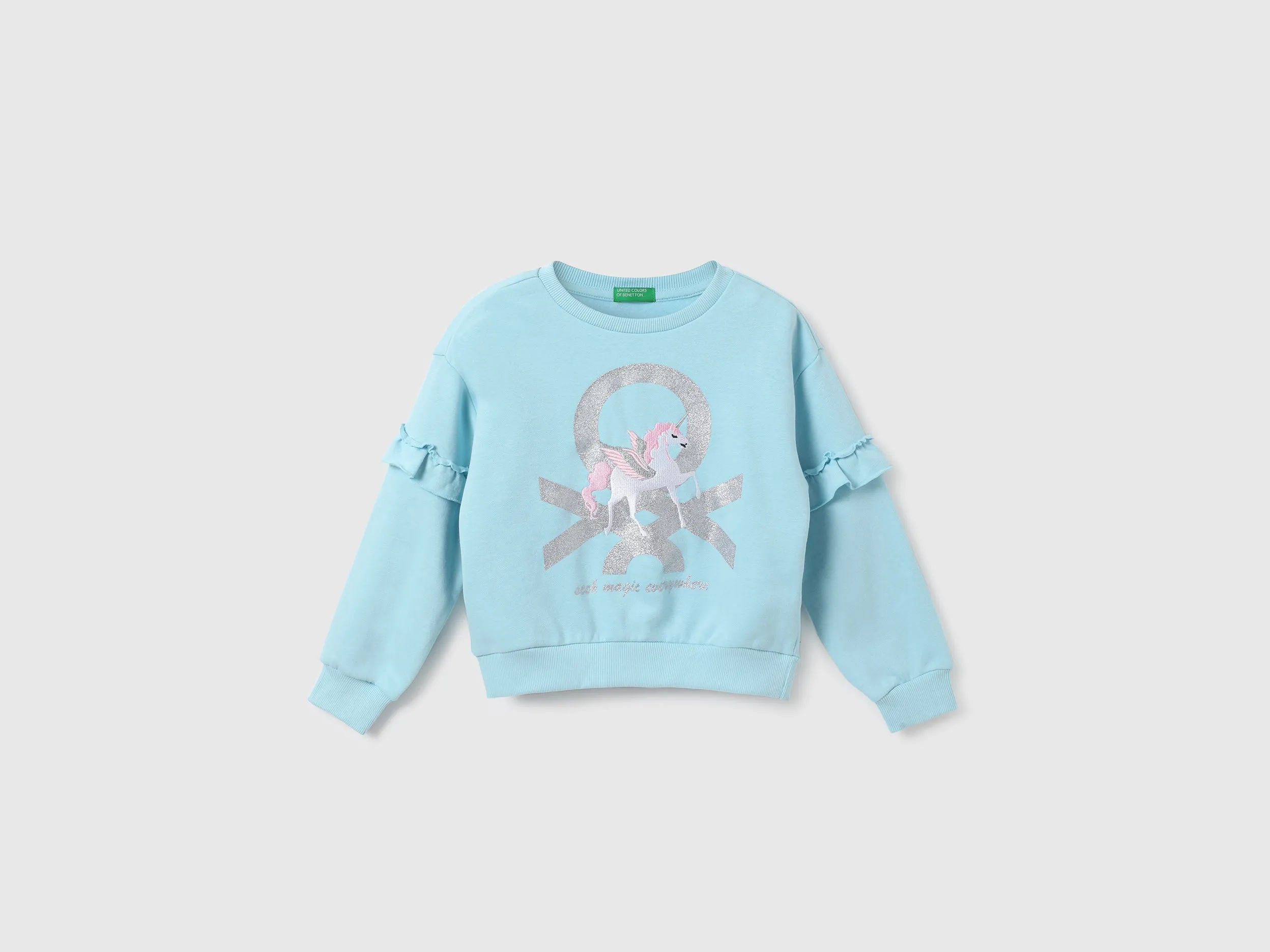 Girls Printed Round Neck Sweatshirt