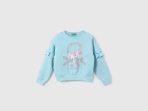 Girls Printed Round Neck Sweatshirt