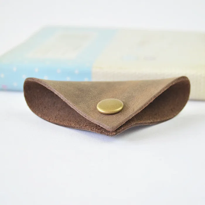 Handmade Genuine Natural Leather Earphone Holder, Earphone Organizer, Cable Keeper D08