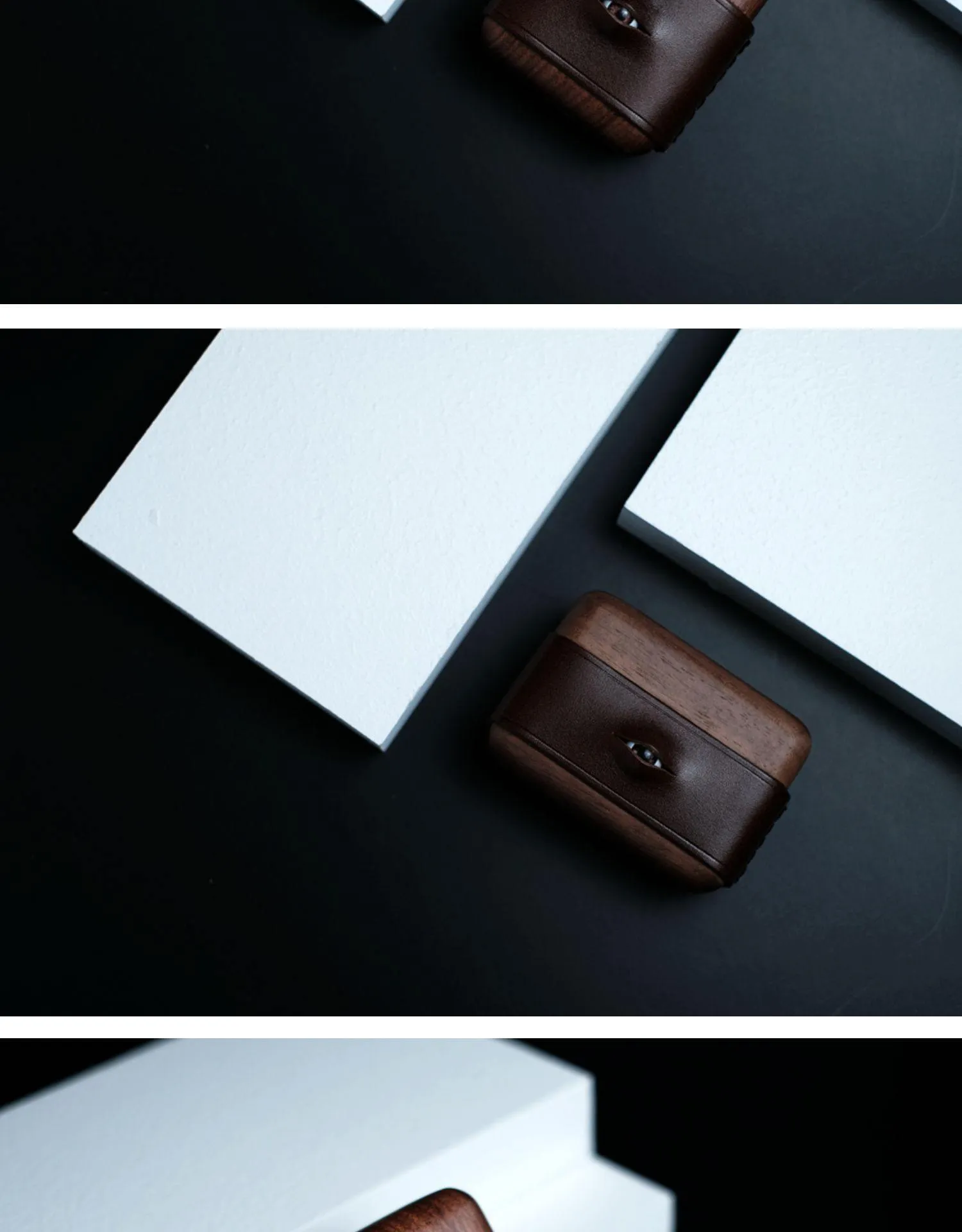 Handmade Green Leather Wood AirPods 1,2 Case with Eye Custom Leather AirPods 1,2 Case Airpod Case Cover
