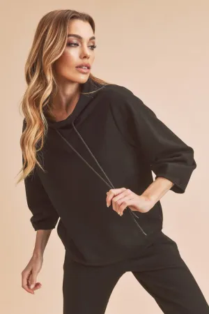 Hazel Blues® |  Aemi   Co Lightweight Drawstring Mock Neck Sweatshirt