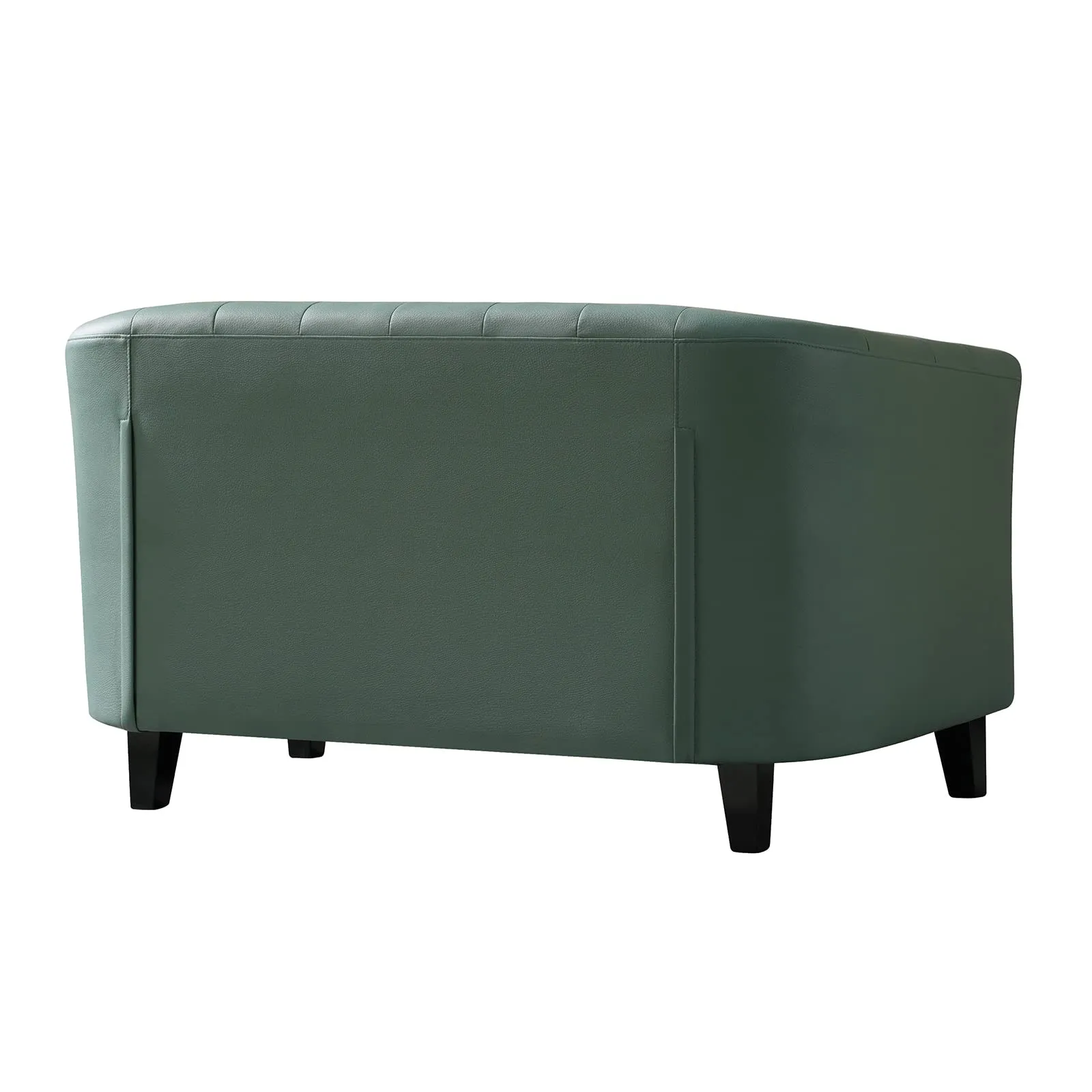 Husbedom 50 Inches Leather Loveseat Sofa with Button Tufted Décor for Bedroom, Living Room - Grey Green