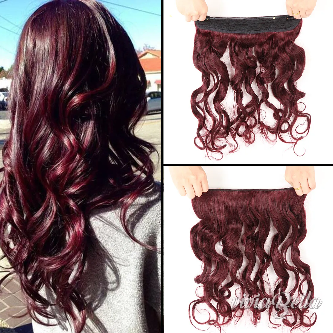 Invisible Halo Hair Extension - Adjustable Flip on Hairpiece