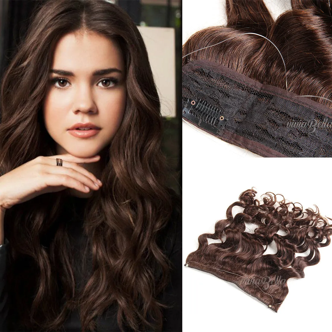 Invisible Halo Hair Extension - Adjustable Flip on Hairpiece