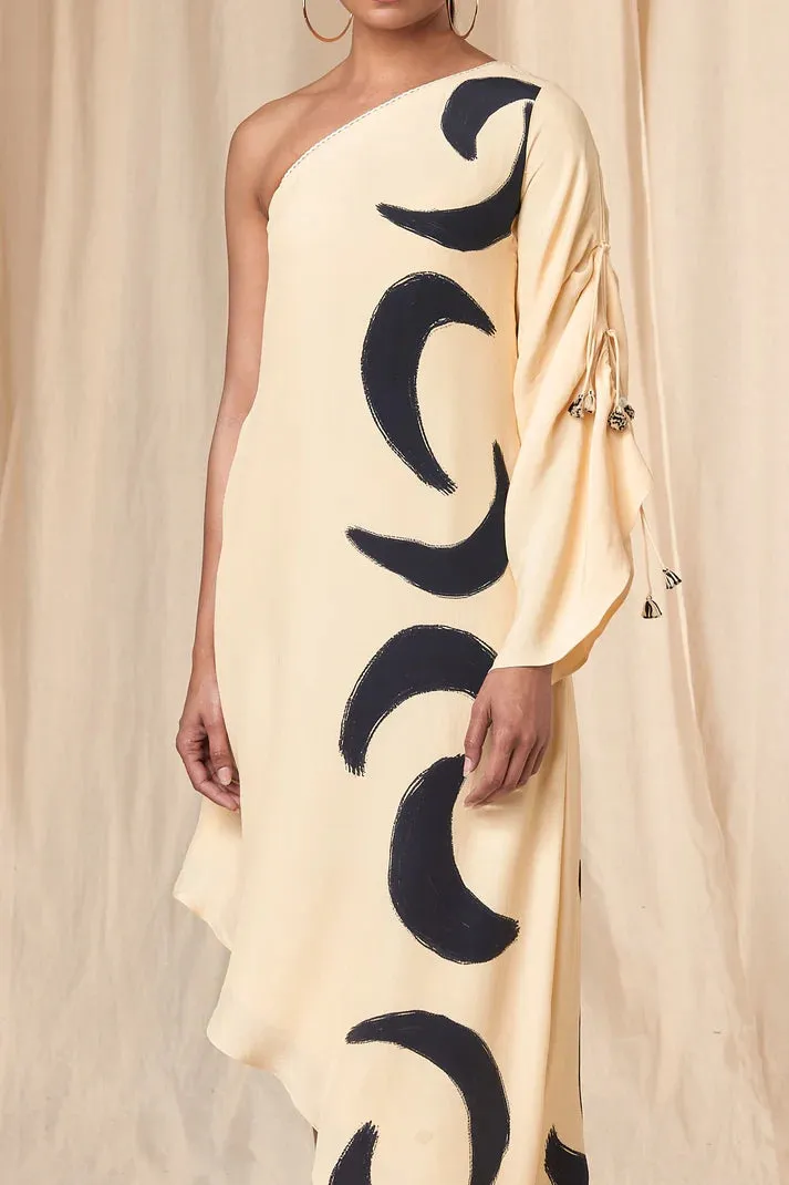 Ivory Mooncrest One Shoulder Dress
