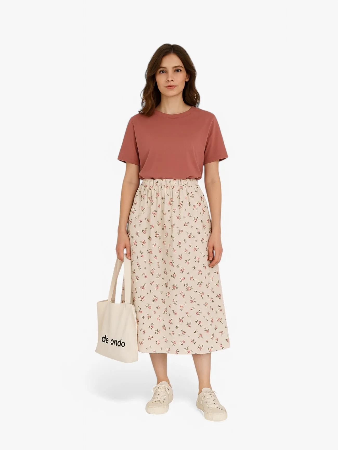 Jada | Women’s Print A Line Pull On Summer Midi Skirt