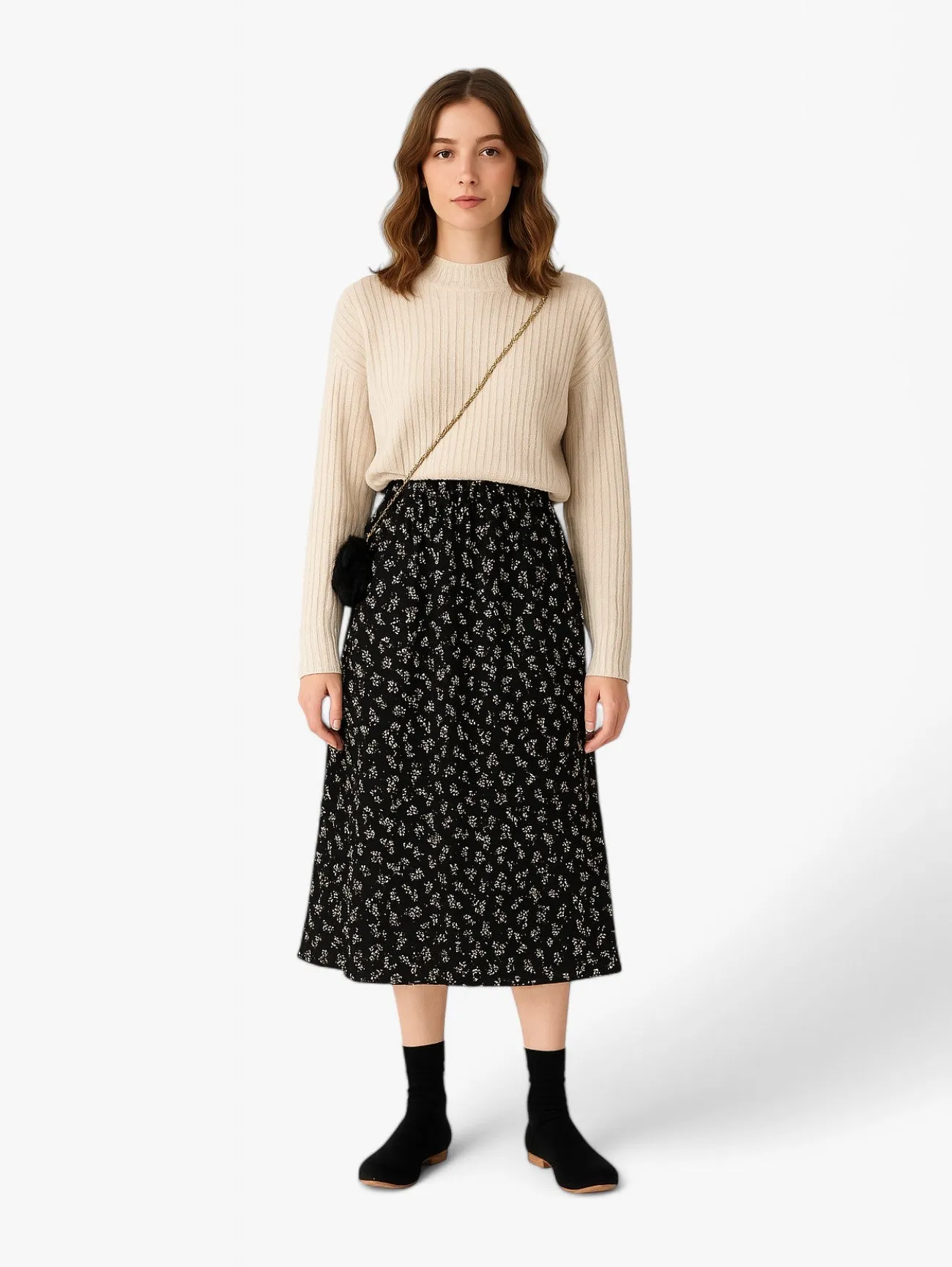 Jada | Women’s Print A Line Pull On Summer Midi Skirt