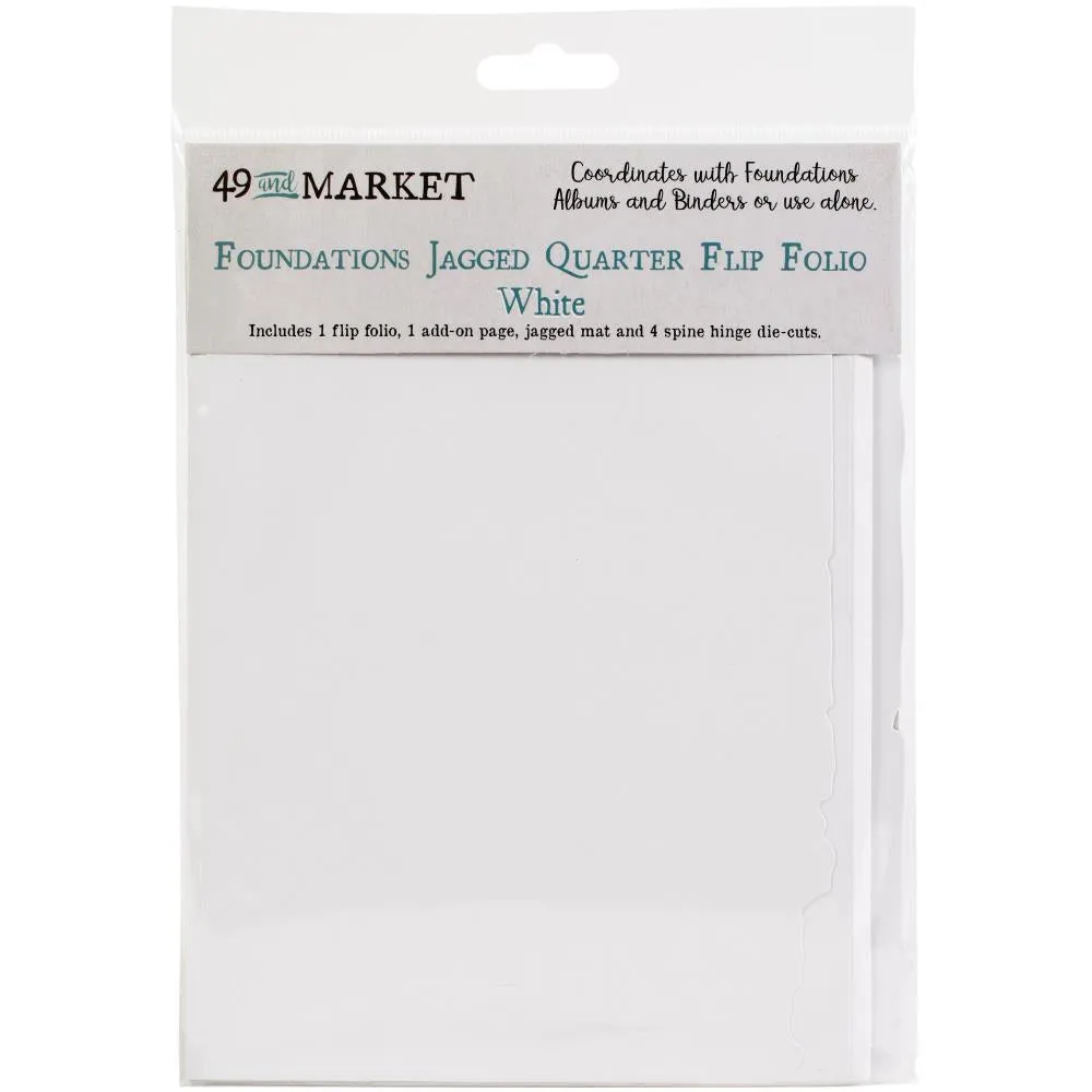 Jagged Quarter Flip Folio - White