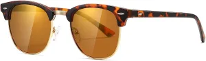 JOLLYNOVA Polarized Sunglasses For Women And Men Semi Rimless Frame Retro Sun Glasses AE0369