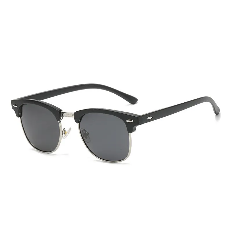 JOLLYNOVA Polarized Sunglasses For Women And Men Semi Rimless Frame Retro Sun Glasses AE0369