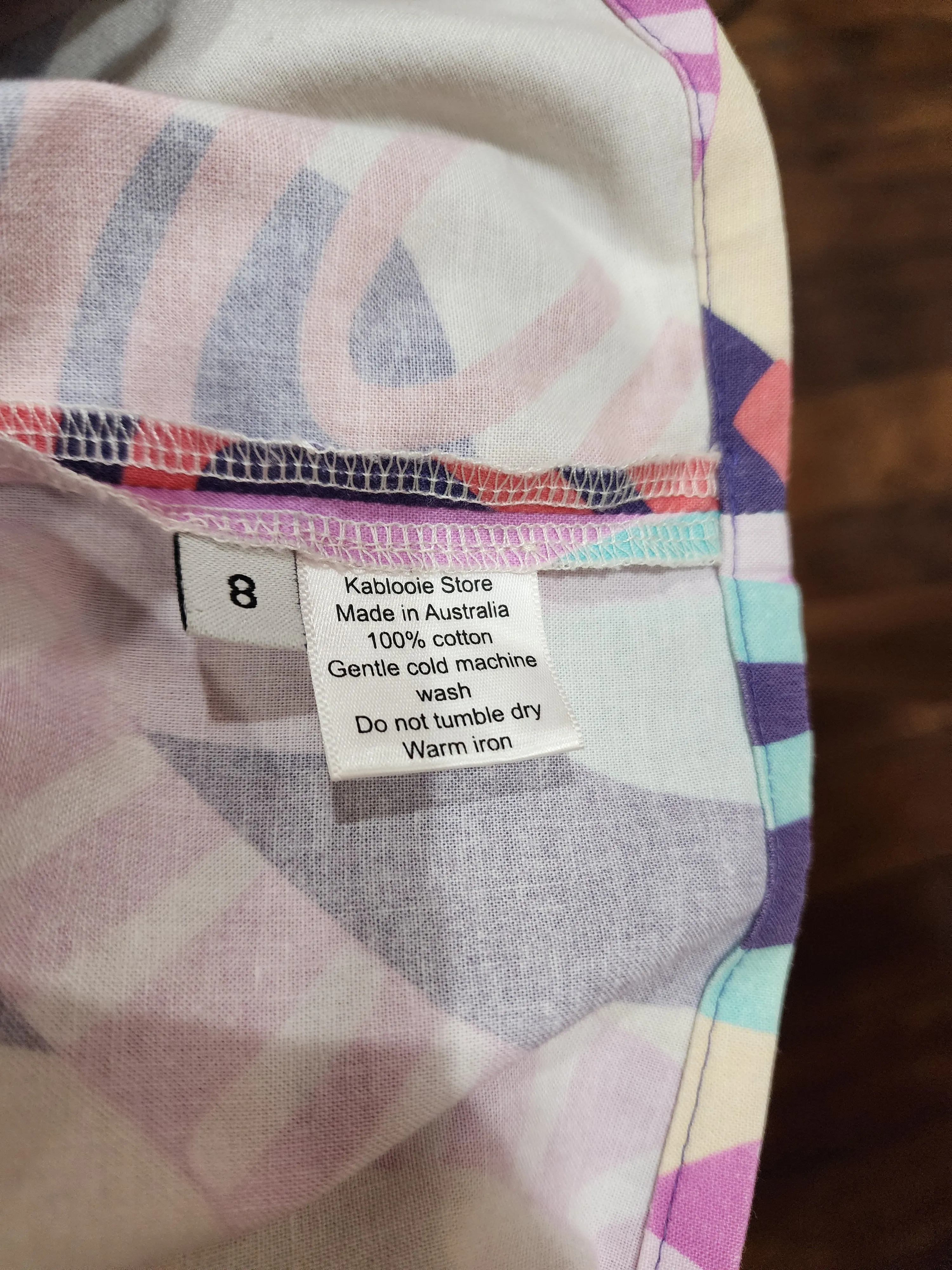 Kablooie purple unique print dress size 8