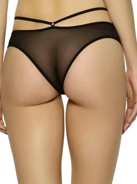 Kitty Strappy Mesh Bikini - Black -