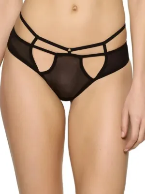 Kitty Strappy Mesh Bikini - Black -