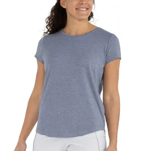 LADIES FREE FLY BAMBOO CURRENT TEE - HEATHER STONEWASH