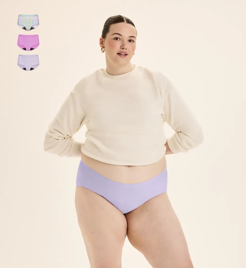 Leakproof UltraThin No-Show Underwear Boyshort 3-Pack