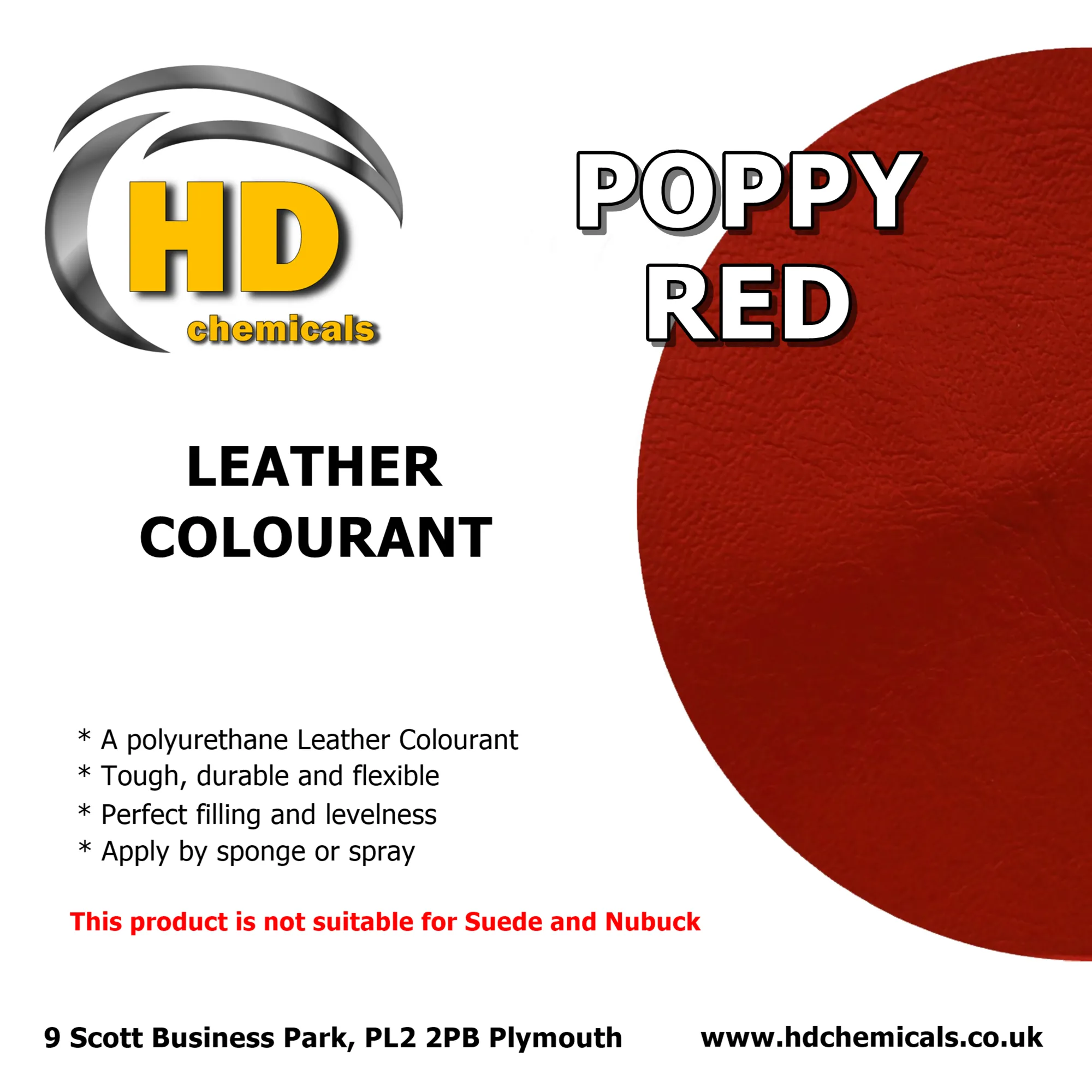 Leather Dye Paint Poppy Red