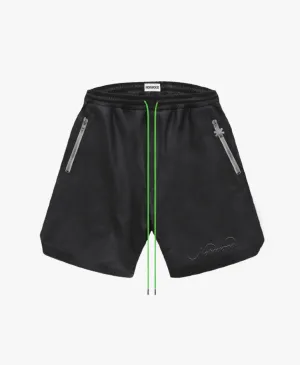 LEATHER LOGO SHORT