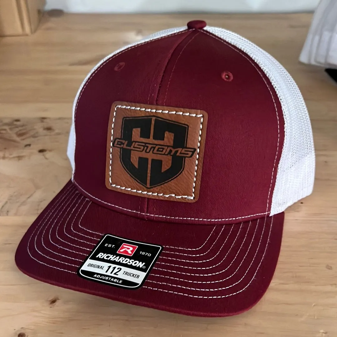 Leather Patch Hats Curved Brim