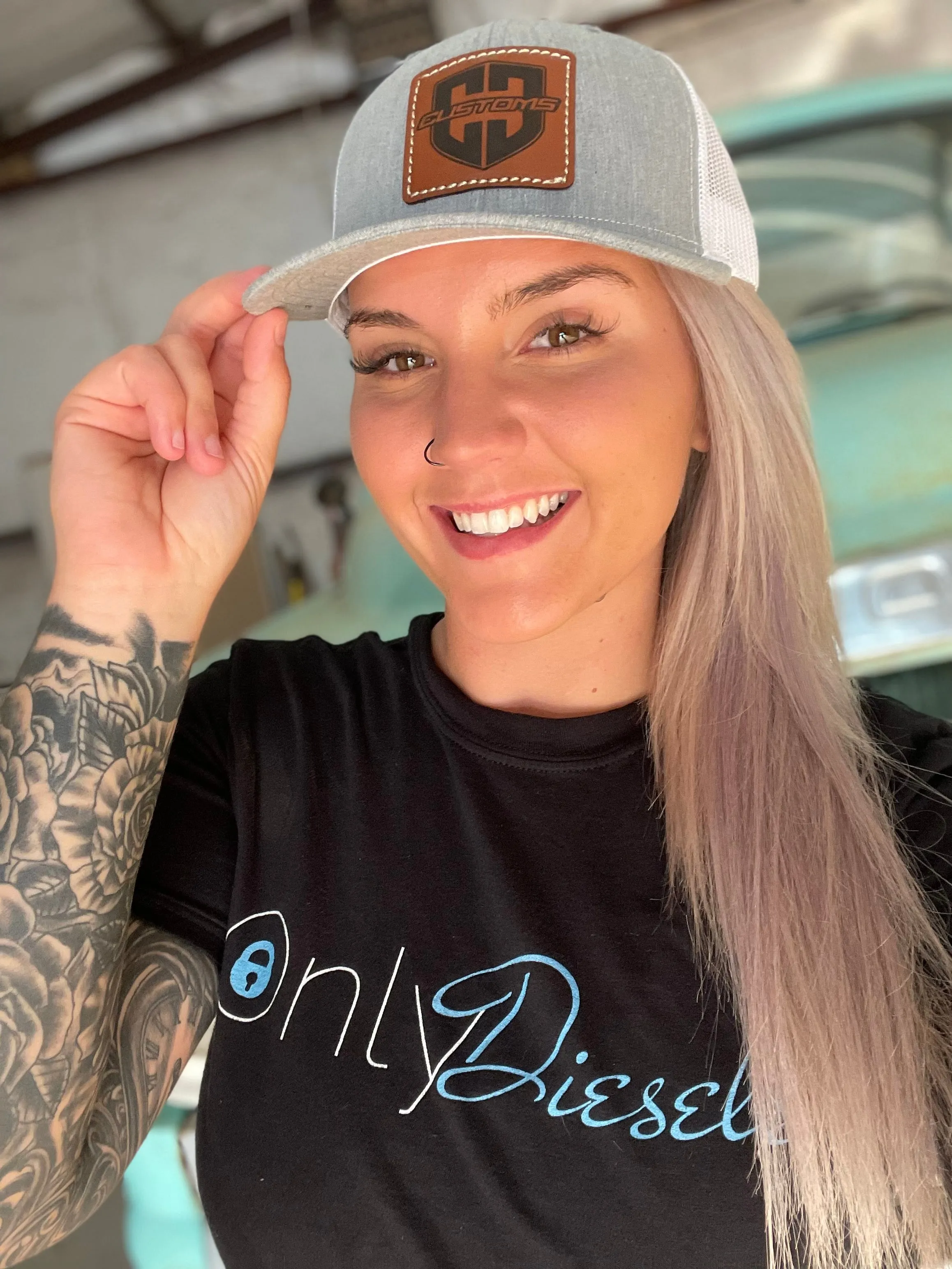 Leather Patch Hats Curved Brim