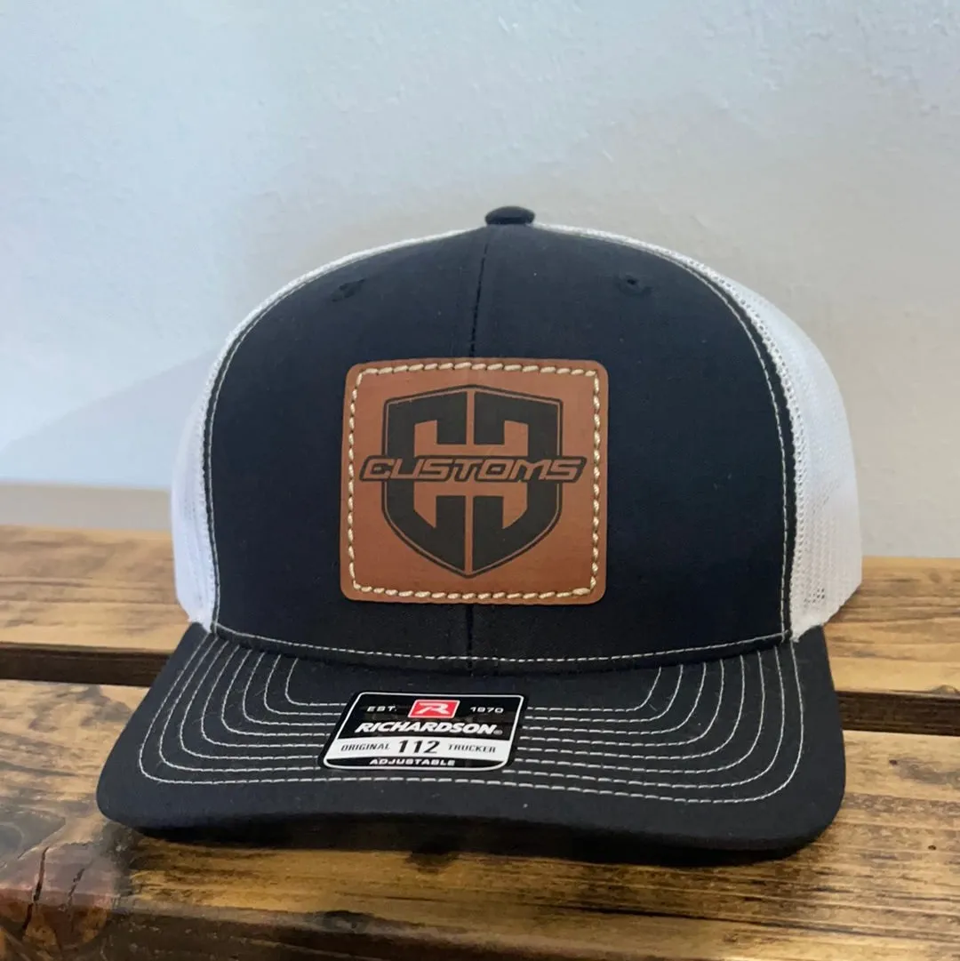 Leather Patch Hats Curved Brim