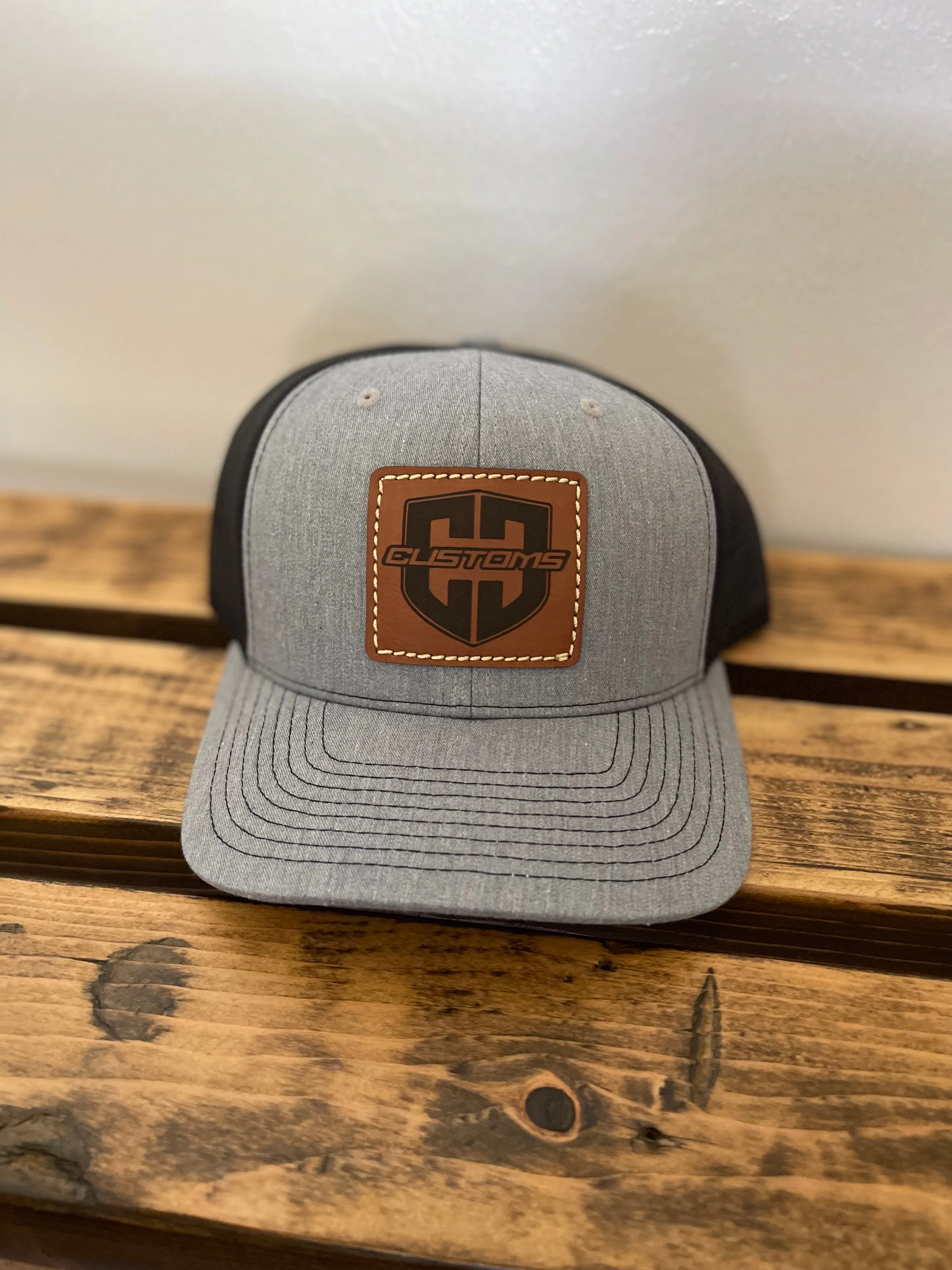 Leather Patch Hats Curved Brim