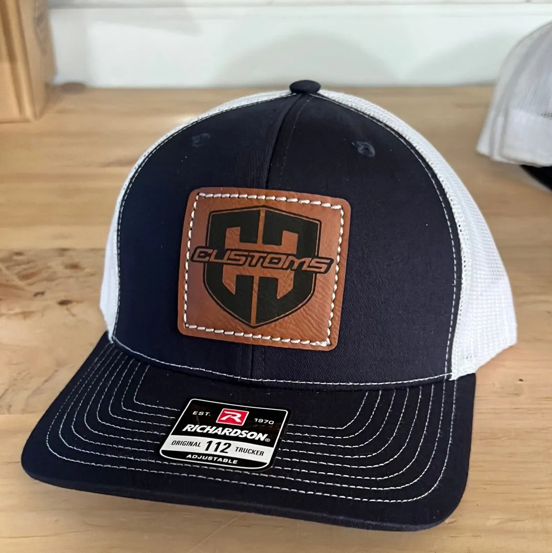 Leather Patch Hats Curved Brim