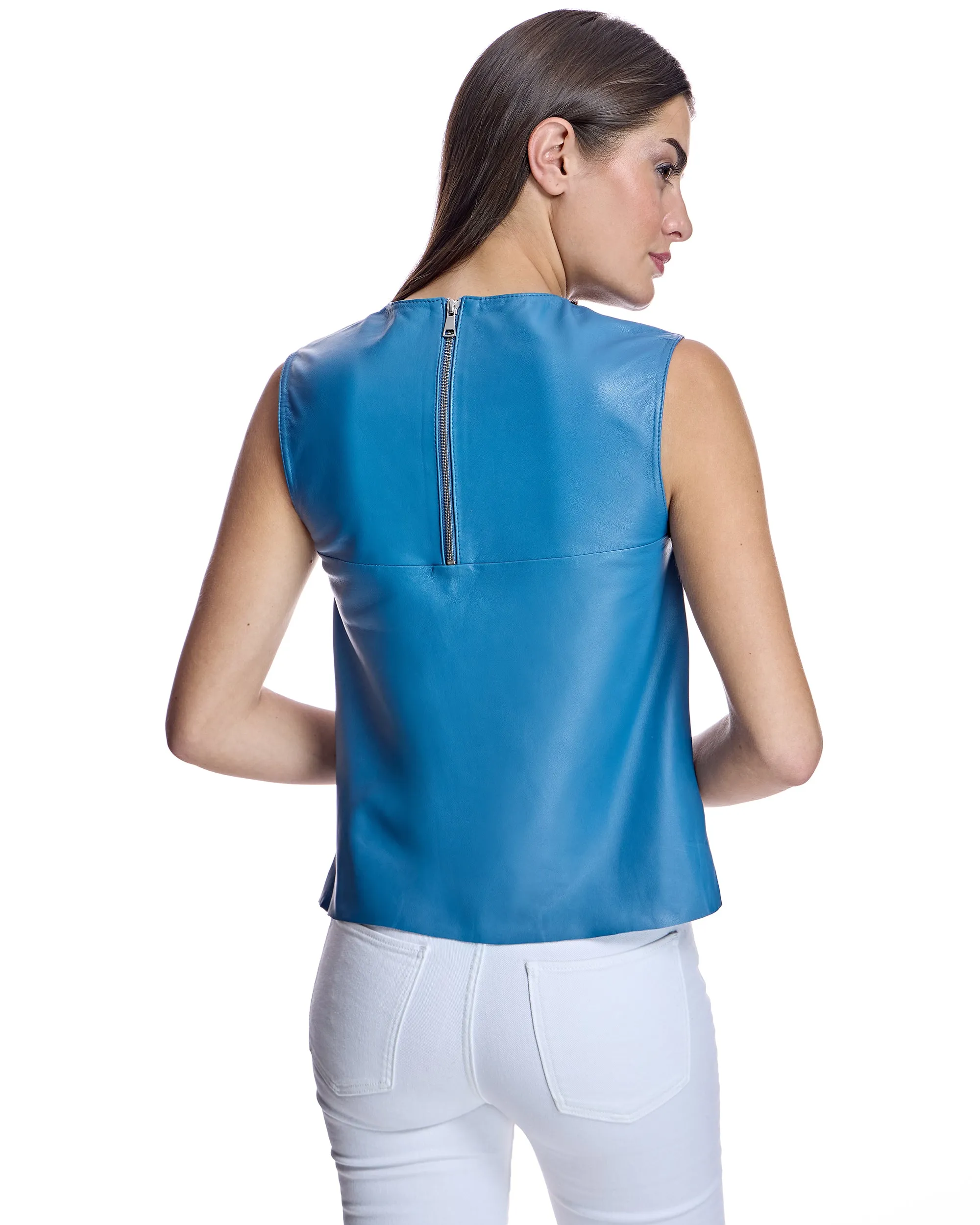 Leather Sleeveless Shirt