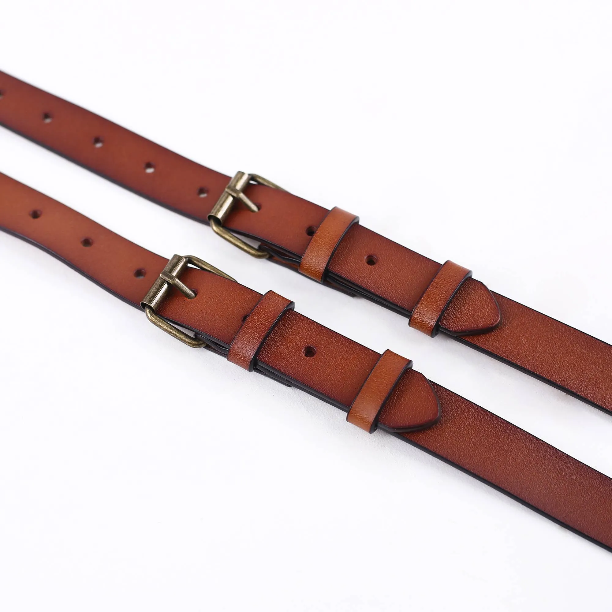 Leather Suspenders For Men Adjustable Brown Genuine Leather Suspenders Groomsmen Gifts for Wedding