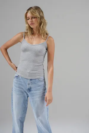 Lia Ribbed Cami - Heather Grey