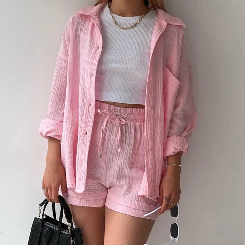 Lila - Casual Shirts & Shorts Set