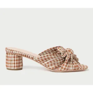 Loeffler Randall Emilia Brown Gingham Bow Heel