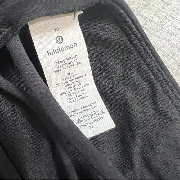 LULULEMON Free To Be Bra Wild Incognito Camo Multi Black Grey Size 10